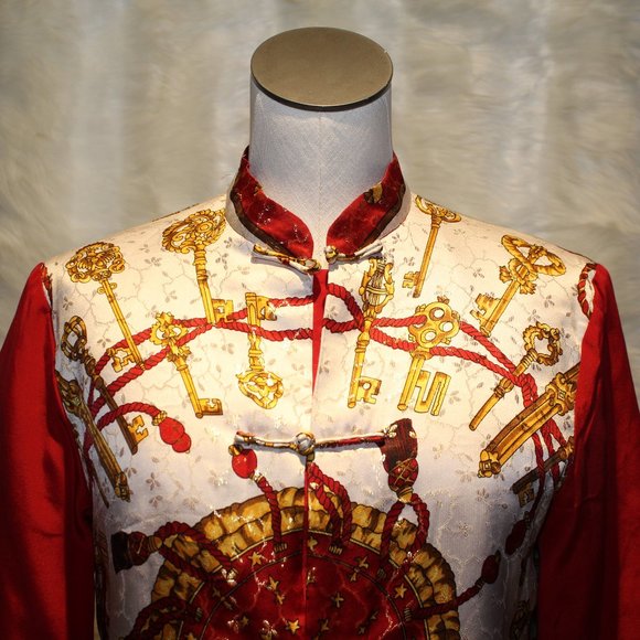 Vintage Rare Metallic Gold/Red Keys & Ropes Jacket - Picture 7 of 7